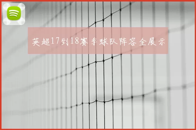 英超17到18赛季球队阵容全展示