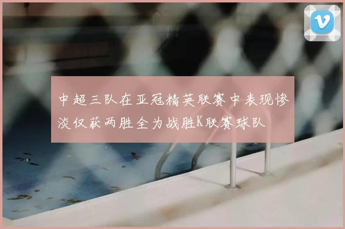 中超三队在亚冠精英联赛中表现惨淡仅获两胜全为战胜K联赛球队